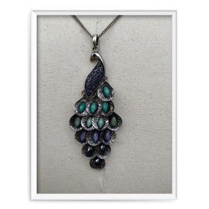 Mudd Silver Tone Peacock Necklace